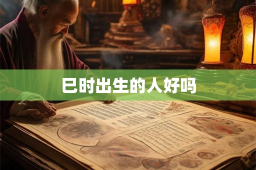 巳时出生的人好吗
