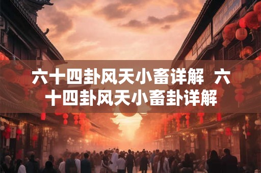 六十四卦风天小畜详解  六十四卦风天小畜卦详解