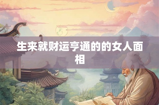 生来就财运亨通的的女人面相