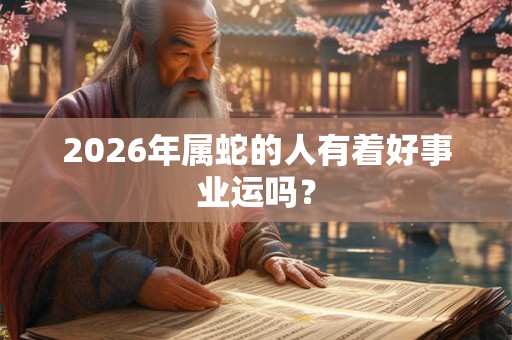 2026年属蛇的人有着好事业运吗？