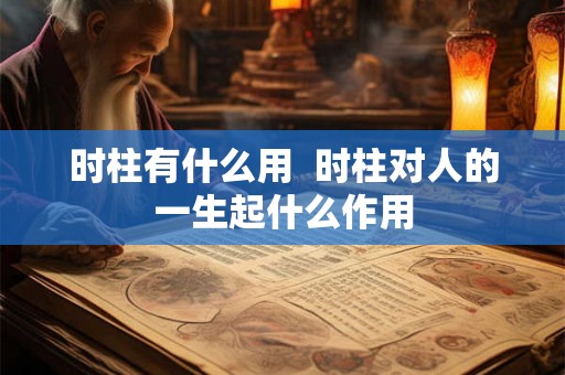 时柱有什么用  时柱对人的一生起什么作用