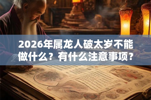 2026年属龙人破太岁不能做什么？有什么注意事项？