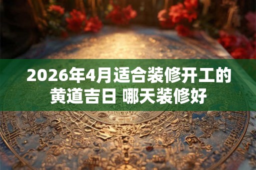 2026年4月适合装修开工的黄道吉日 哪天装修好
