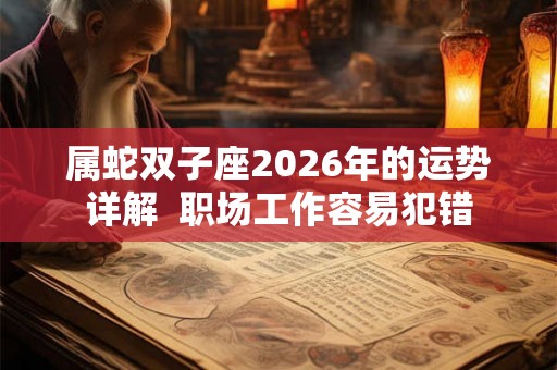 属蛇双子座2026年的运势详解 职场工作容易犯错 属蛇双子座2026年的运势详解 职场工作容易犯错