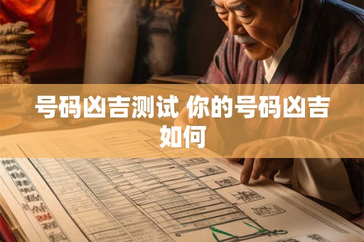 号码凶吉测试 你的号码凶吉如何