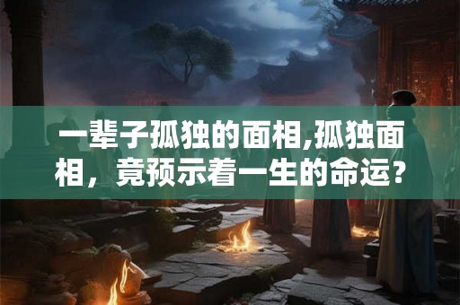 一辈子孤独的面相,孤独面相，竟预示着一生的命运？
