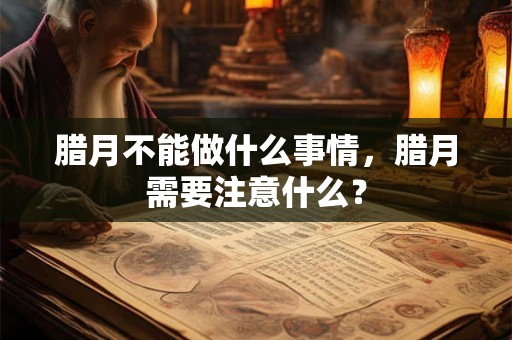 腊月不能做什么事情，腊月需要注意什么？