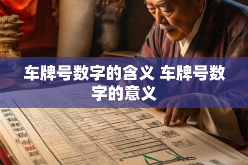 车牌号数字的含义 车牌号数字的意义