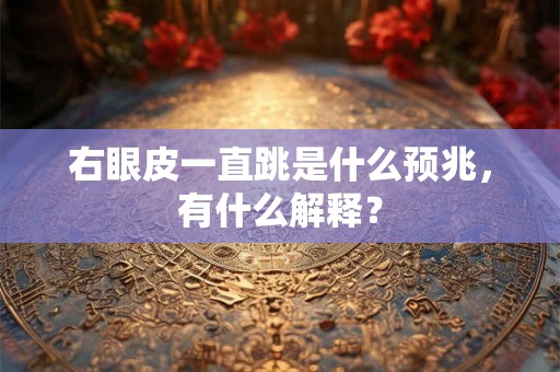 右眼皮一直跳是什么预兆，有什么解释？