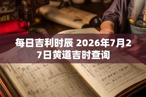 每日吉利时辰 2026年7月27日黄道吉时查询