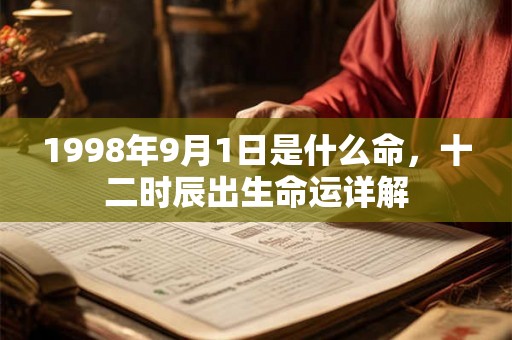 1998年9月1日是什么命，十二时辰出生命运详解