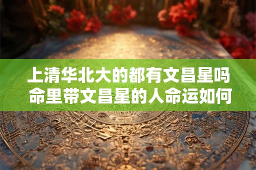 上清华北大的都有文昌星吗 命里带文昌星的人命运如何