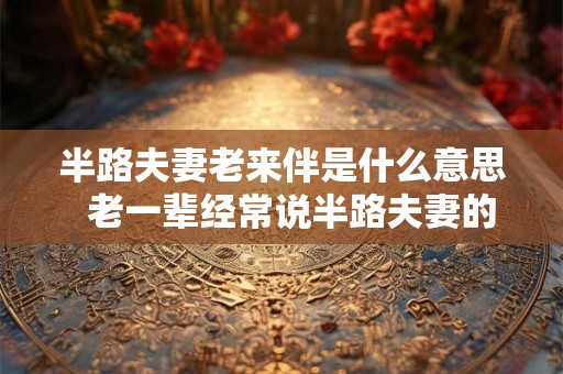半路夫妻老来伴是什么意思 老一辈经常说半路夫妻的俗语 半路夫妻老来伴是什么意思 老一辈经常说半路夫妻的俗语