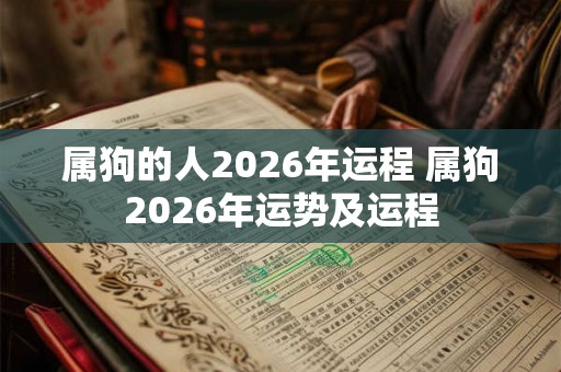 属狗的人2026年运程 属狗2026年运势及运程