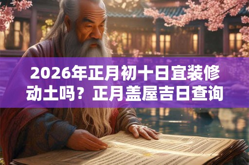 2026年正月初十日宜装修动土吗？正月盖屋吉日查询