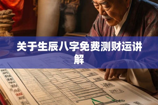 关于生辰八字免费测财运讲解