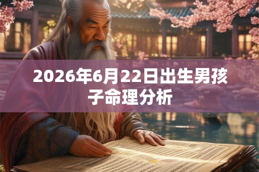 2026年6月22日出生男孩子命理分析