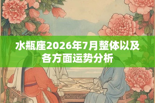 水瓶座2026年7月整体以及各方面运势分析