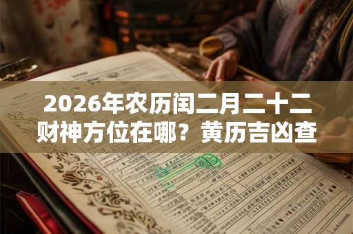2026年农历闰二月二十二财神方位在哪？黄历吉凶查询