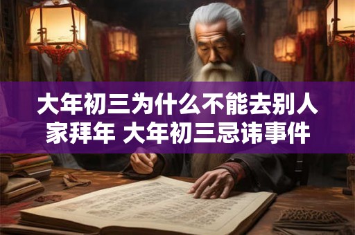 大年初三为什么不能去别人家拜年 大年初三忌讳事件