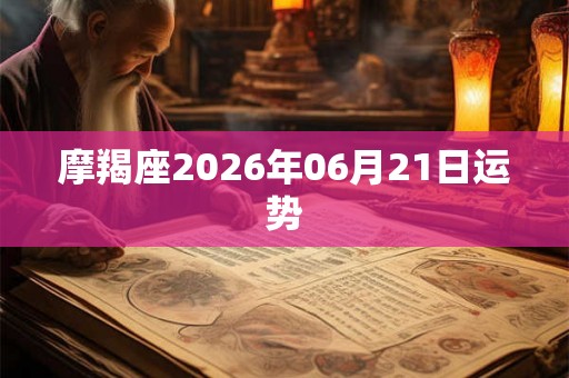 摩羯座2026年06月21日运势 摩羯座2026年06月21日运势