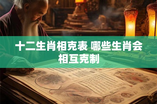 十二生肖相克表 哪些生肖会相互克制