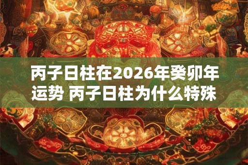 丙子日柱在2026年癸卯年运势 丙子日柱为什么特殊