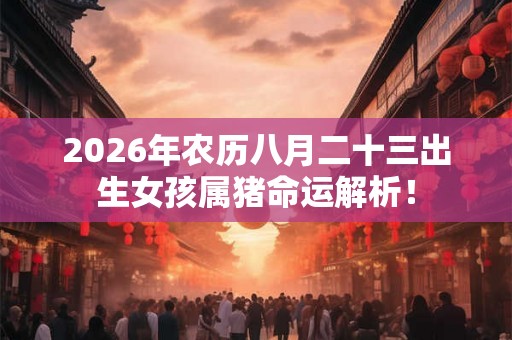 2026年农历八月二十三出生女孩属猪命运解析！