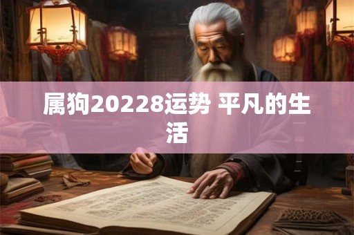 属狗20228运势 平凡的生活