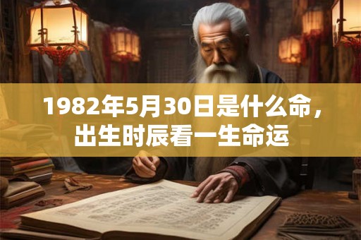1982年5月30日是什么命，出生时辰看一生命运