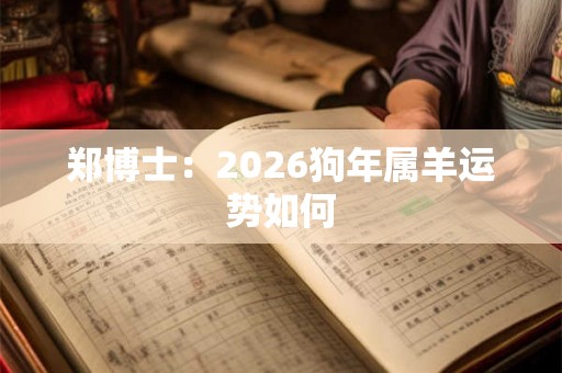 郑博士：2026狗年属羊运势如何