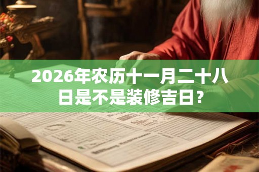 2026年农历十一月二十八日是不是装修吉日？