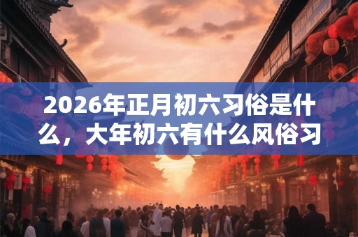 2026年正月初六习俗是什么，大年初六有什么风俗习惯？