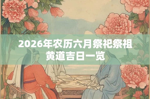 2026年农历六月祭祀祭祖黄道吉日一览