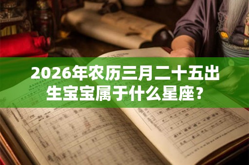 2026年农历三月二十五出生宝宝属于什么星座? 2026年农历三月二十五出生宝宝属于什么星座?