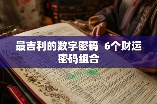 最吉利的数字密码  6个财运密码组合