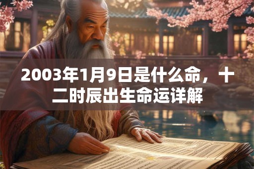2003年1月9日是什么命,十二时辰出生命运详解 2003年1月9日是什么命,十二时辰出生命运详解