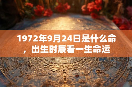 1972年9月24日是什么命，出生时辰看一生命运