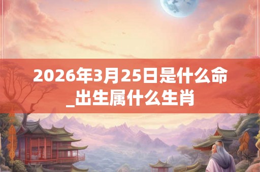 2026年3月25日是什么命_出生属什么生肖