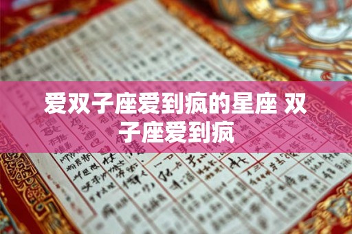 爱双子座爱到疯的星座 双子座爱到疯 爱双子座爱到疯的星座 双子座爱到疯