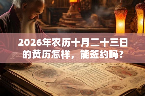 2026年农历十月二十三日的黄历怎样,能签约吗? 2026年农历十月二十三日的黄历怎样,能签约吗?