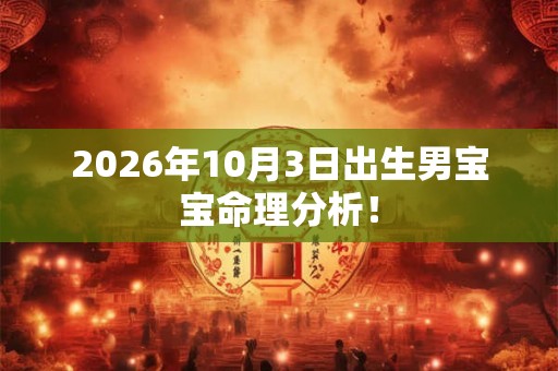 2026年10月3日出生男宝宝命理分析！
