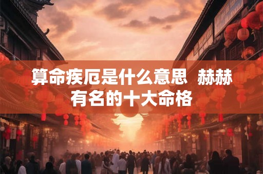算命疾厄是什么意思 赫赫有名的十大命格 算命疾厄是什么意思 赫赫有名的十大命格