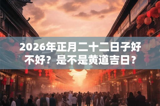 2026年正月二十二日子好不好？是不是黄道吉日？
