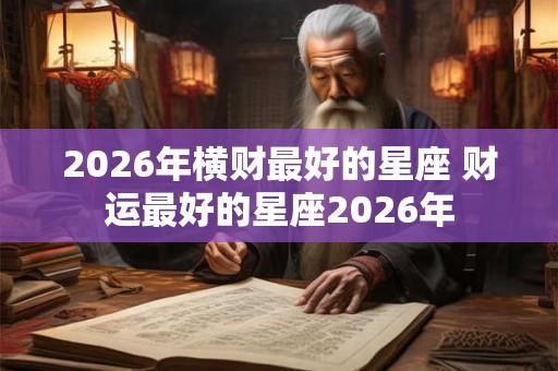 2026年横财最好的星座 财运最好的星座2026年