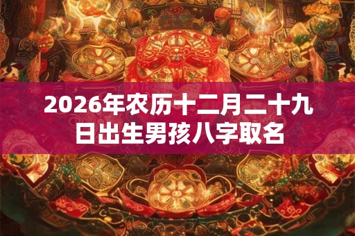 2026年农历十二月二十九日出生男孩八字取名 2026年农历十二月二十九日出生男孩八字取名