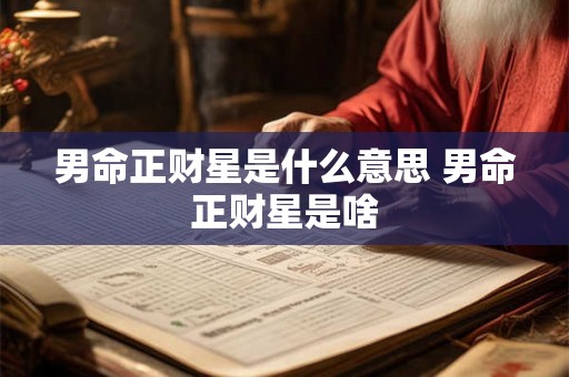 男命正财星是什么意思 男命正财星是啥
