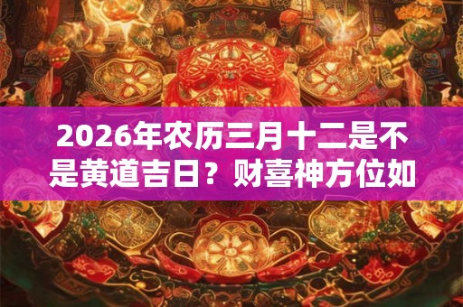 2026年农历三月十二是不是黄道吉日?财喜神方位如何? 2026年农历三月十二是不是黄道吉日?财喜神方位如何?