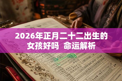 2026年正月二十二出生的女孩好吗  命运解析