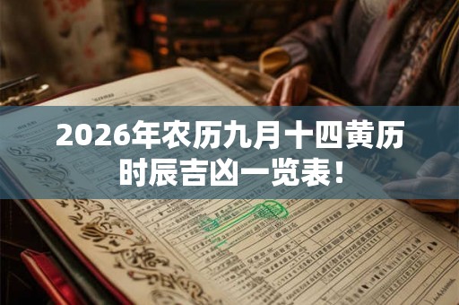 2026年农历九月十四黄历时辰吉凶一览表！